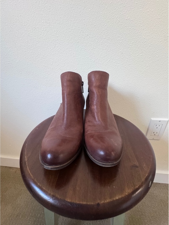 Lucky Brand Shoes - Lucky Brand Brown Leather Ankle Boots with Side Zipper